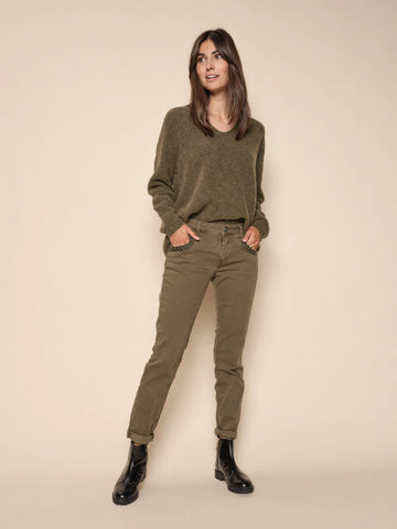 Mos Mosh Naomi Capers Green Colour Glow Pant