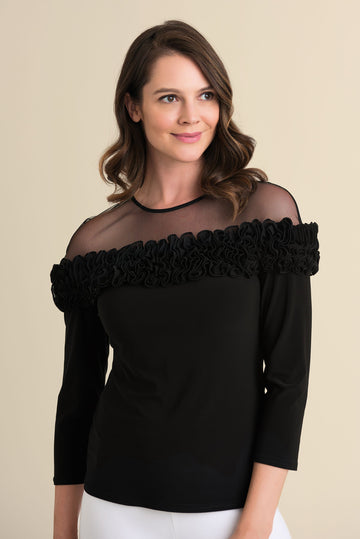 Joseph Ribkoff Illusion Neckline Top