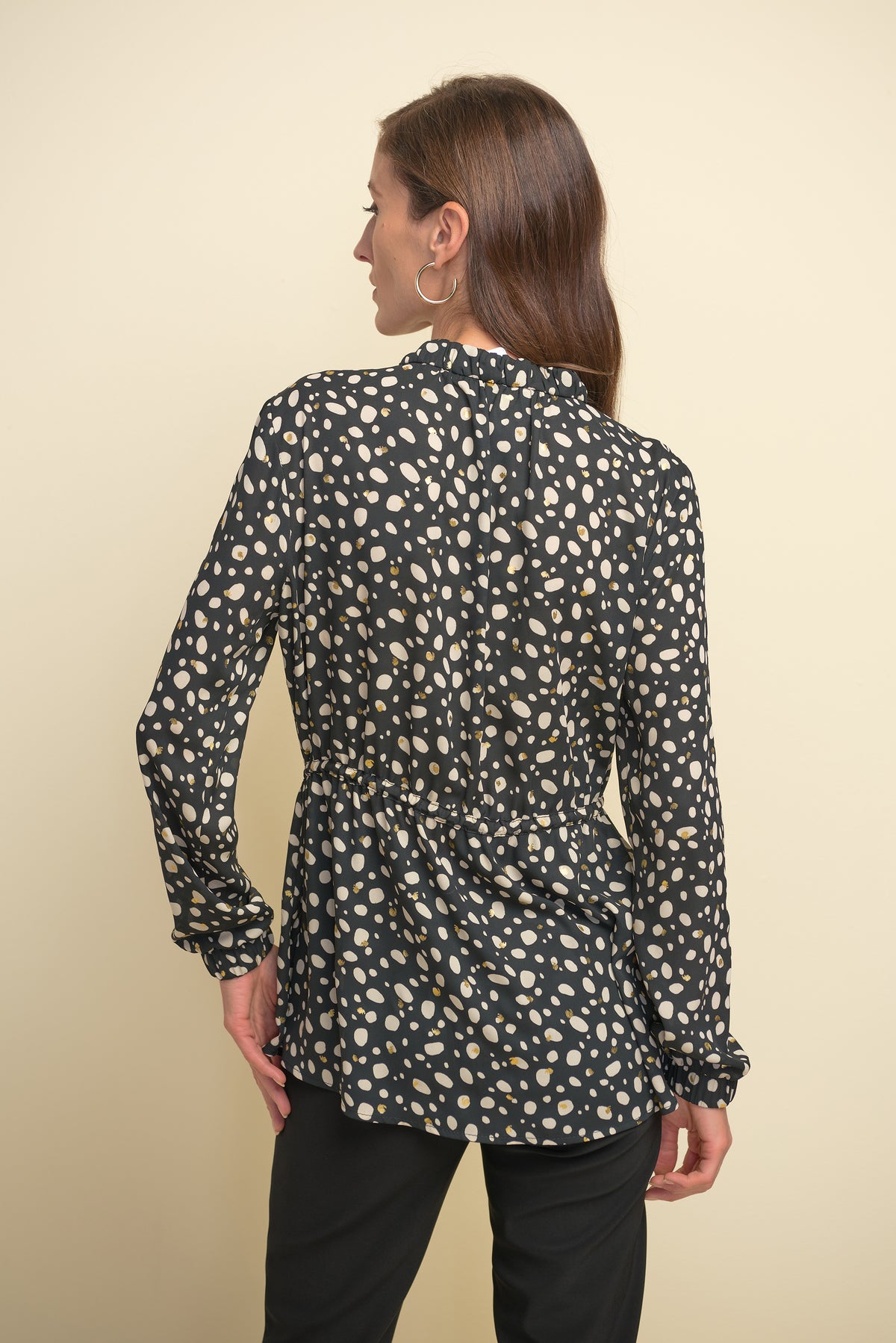 Joseph Ribkoff Elastic Waist, Zip-Neck Top