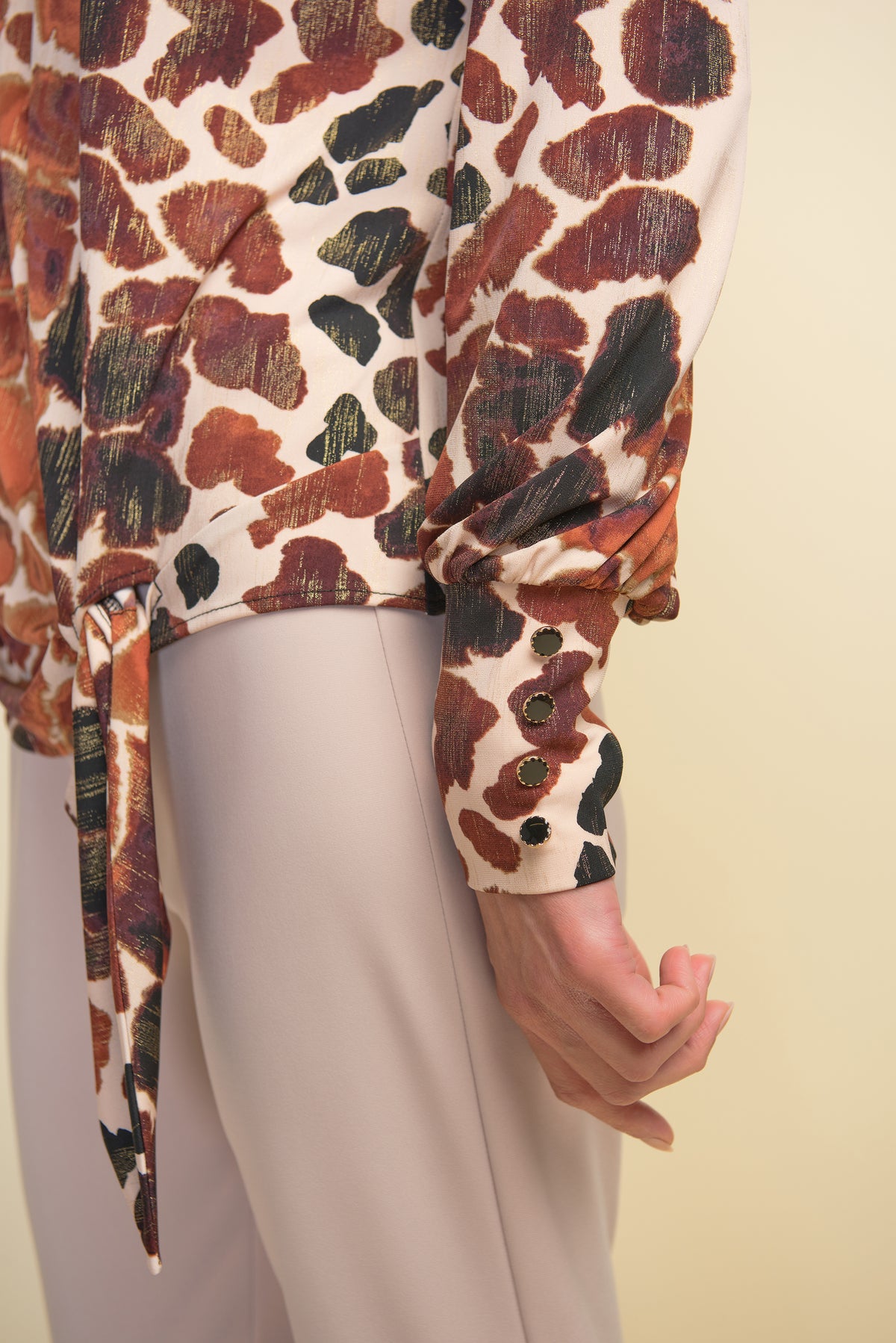 Joseph Ribkoff Giraffe Print, Tie-Hem Blouse