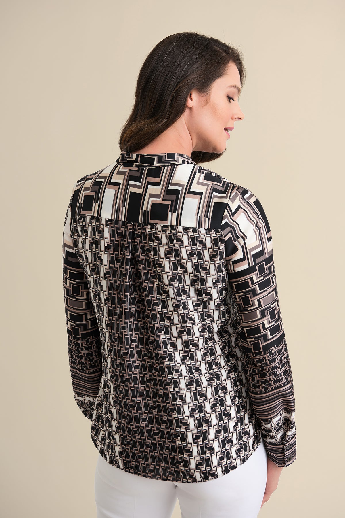 Joseph Ribkoff V-Neck, Pleat Detail Blouse