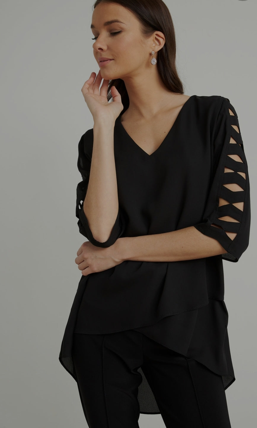 Joseph Ribkoff Cut-Out Sleeve Top