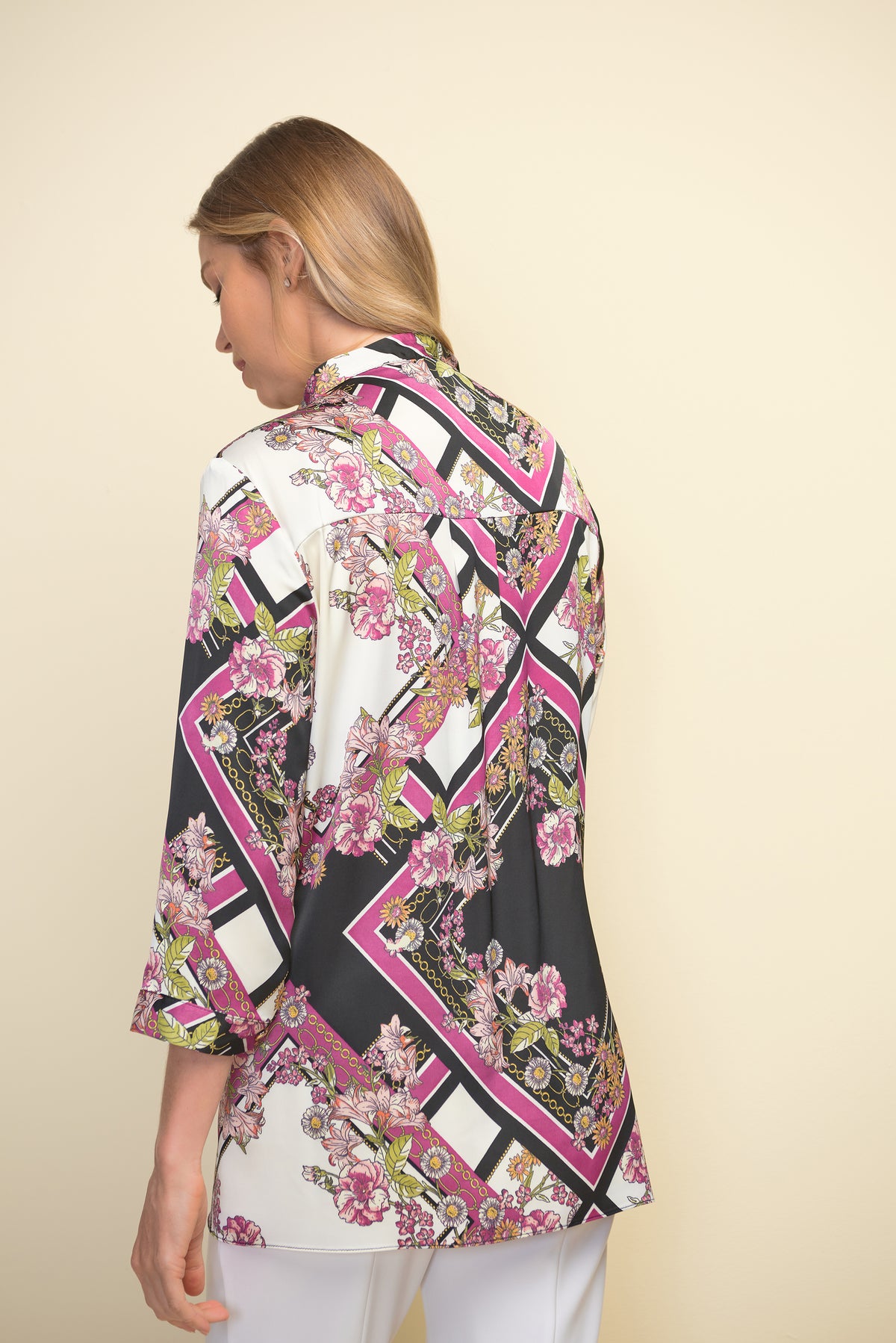 Joseph Ribkoff Front-Tuck, Baroque Print Shirt