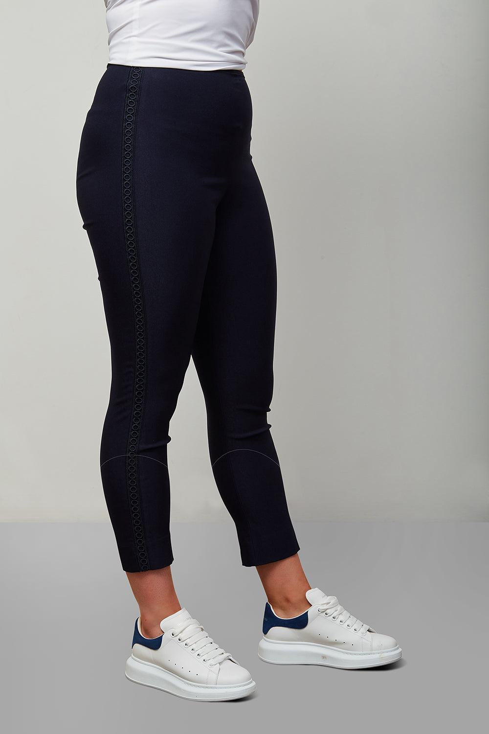 Joseph Ribkoff Embroidered Trim Trousers