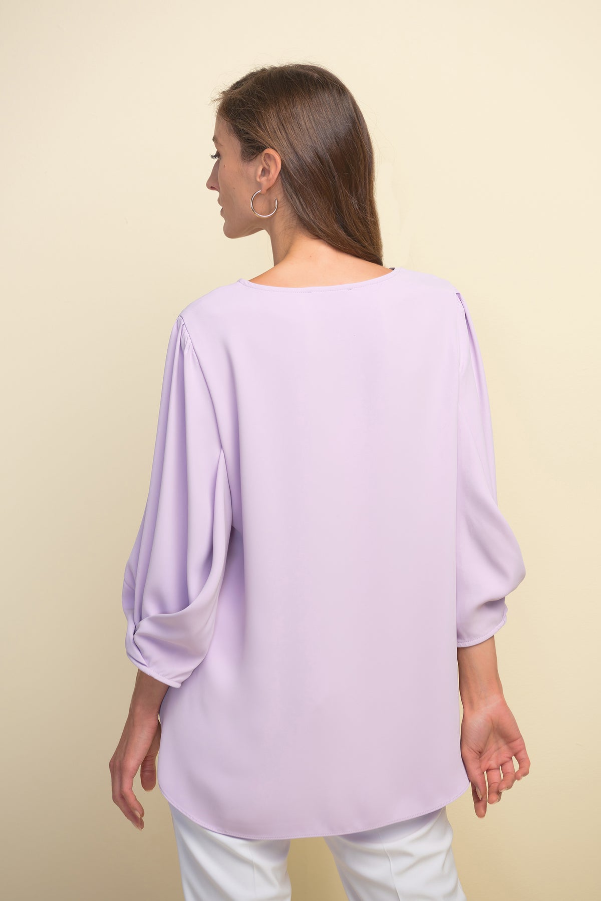 Joseph Ribkoff V-Neck, Blouson Sleeve Blouse