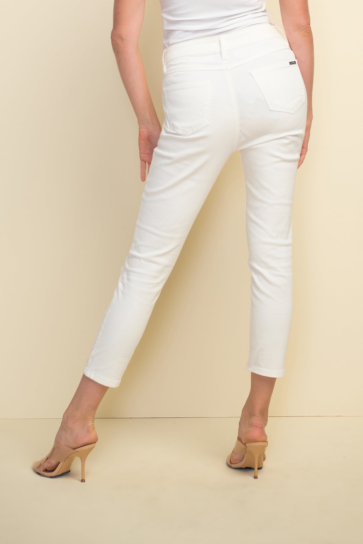 Joseph Ribkoff White, Sequin Patch Jeans