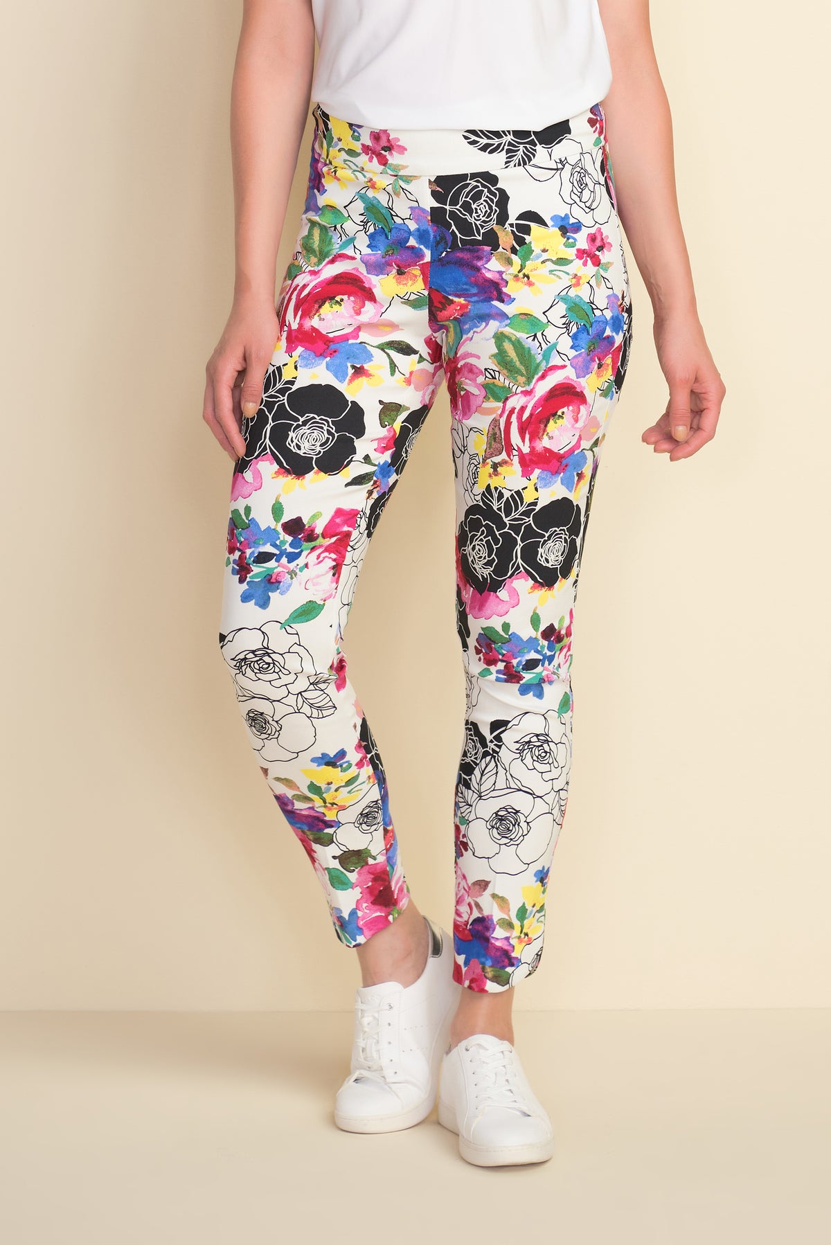 Joseph Ribkoff Floral White Trousers