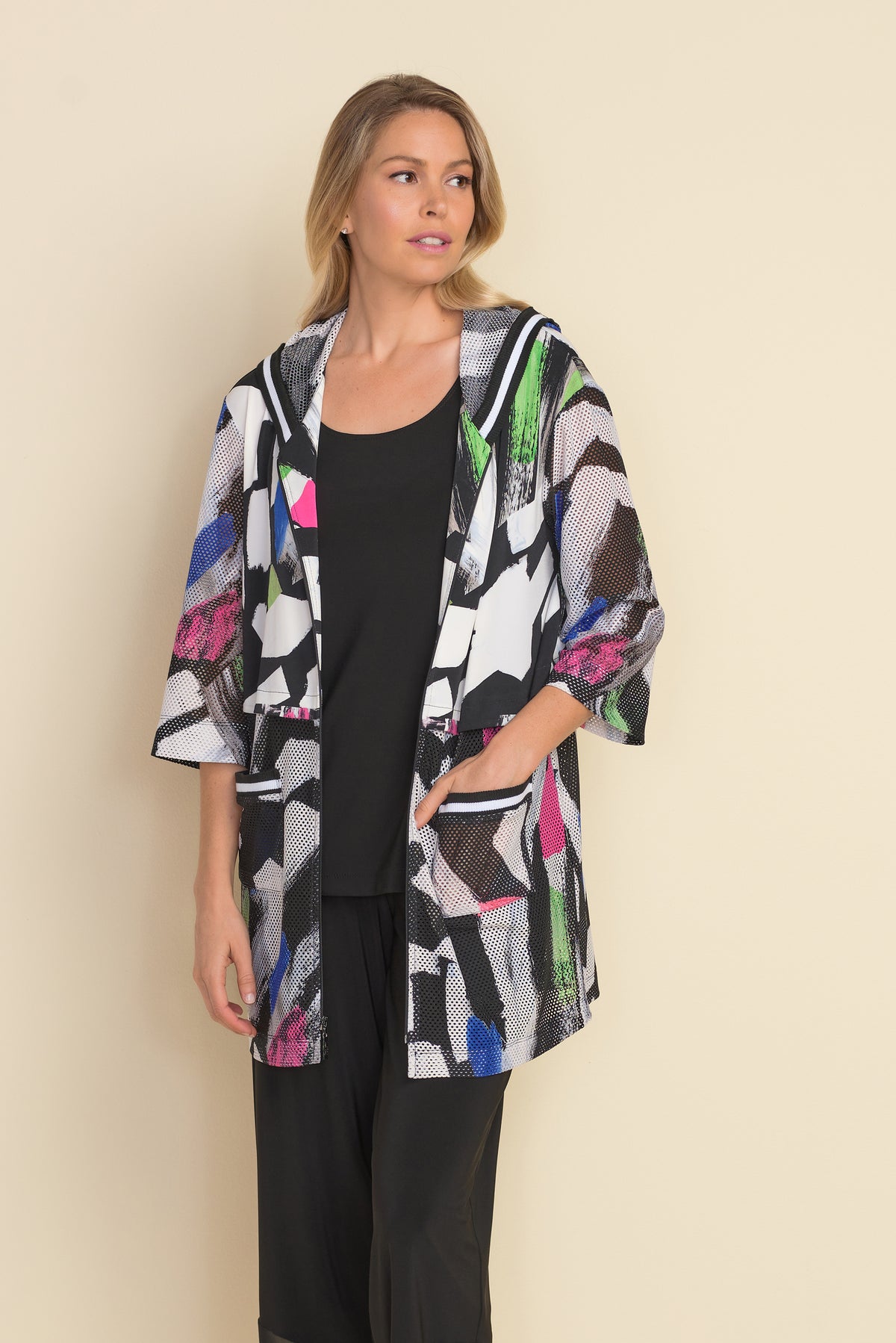 Joseph Ribkoff Mesh Fabric Urban Top