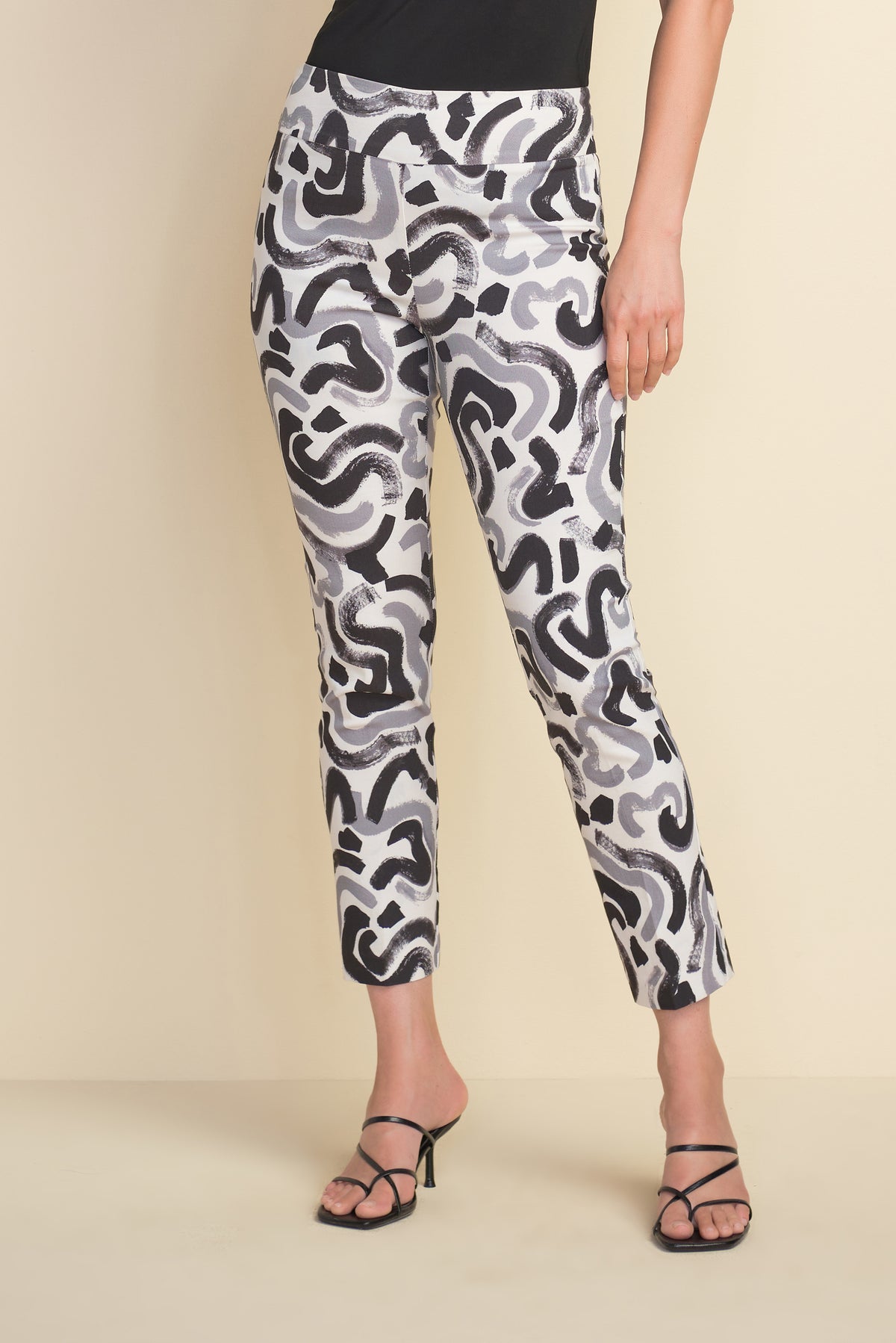 Joseph Ribkoff Pull-On Geometric Pattern Pants