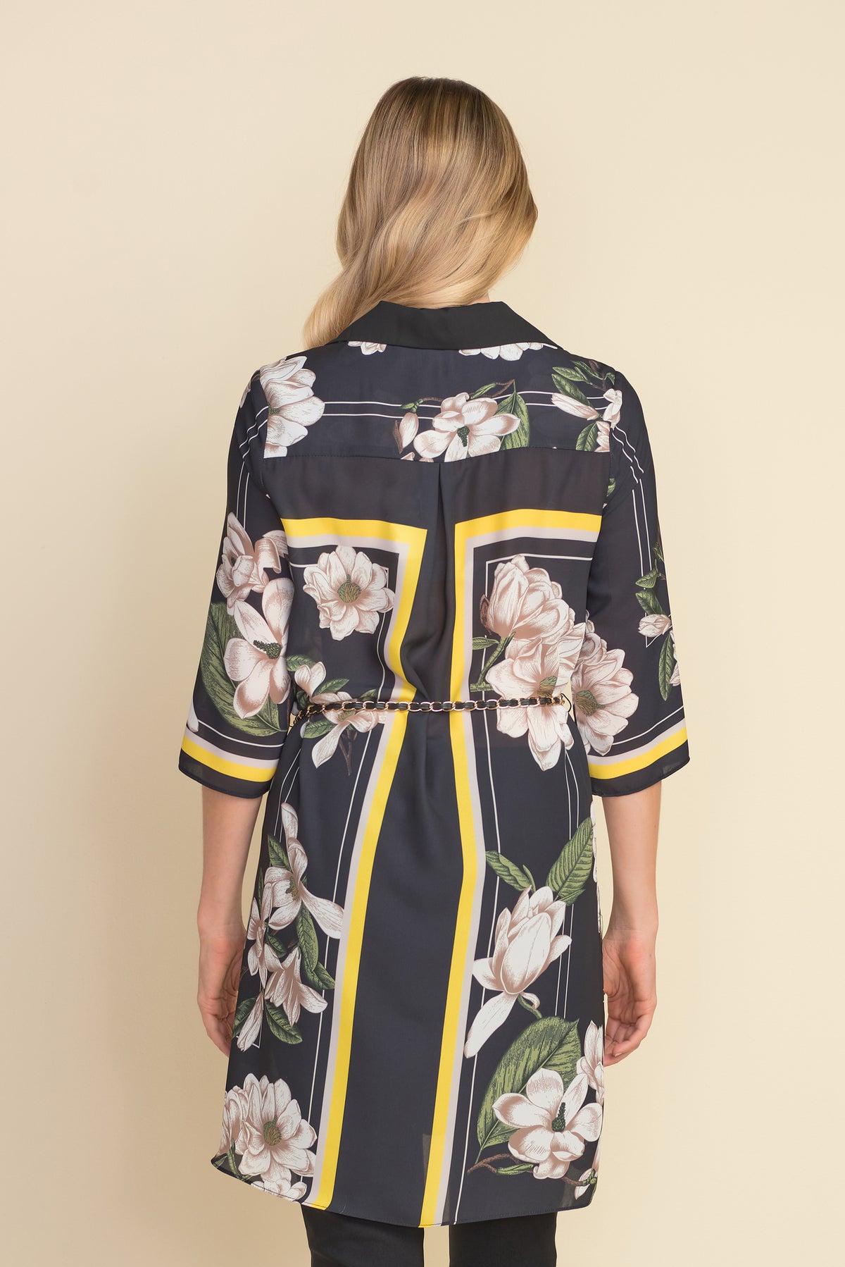 Joseph Ribkoff Graphic Line Flower Print Tunic