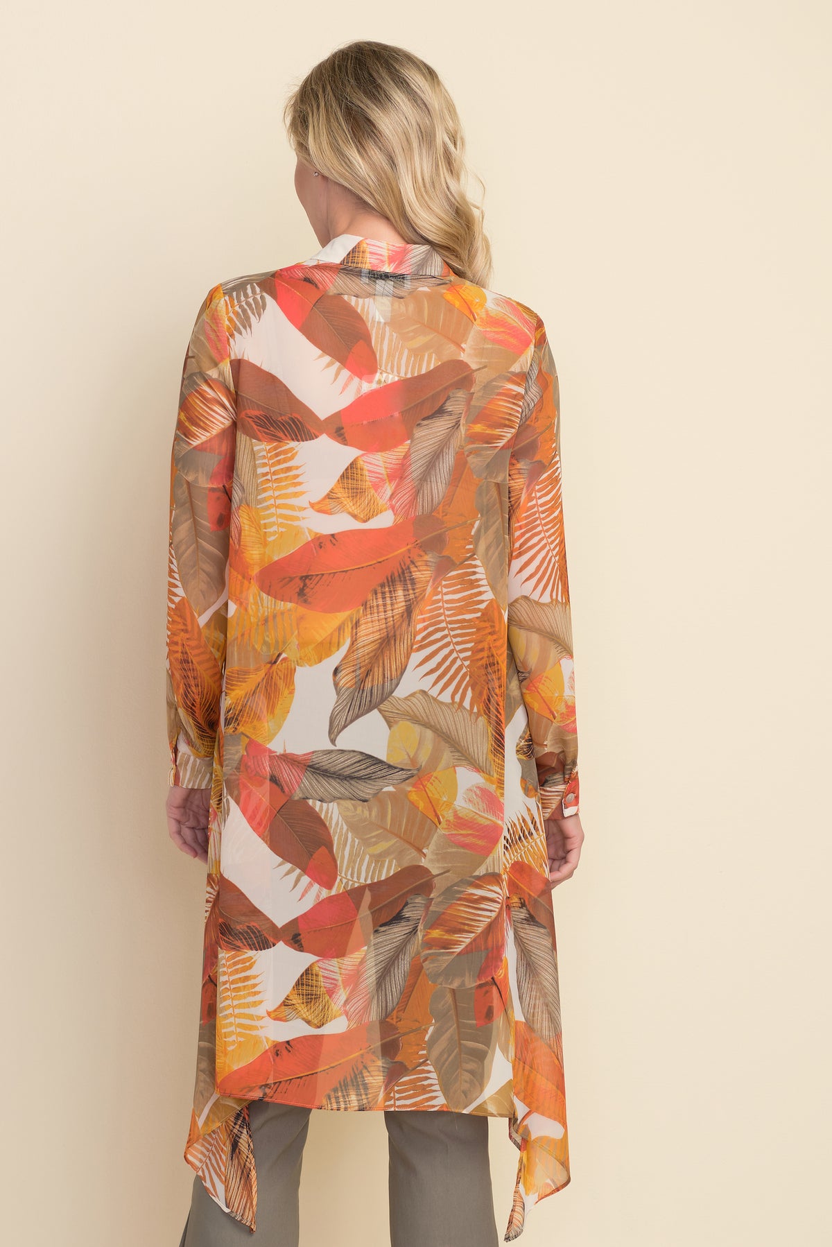 Joseph Ribkoff Sunset Tone Leaf Blouse