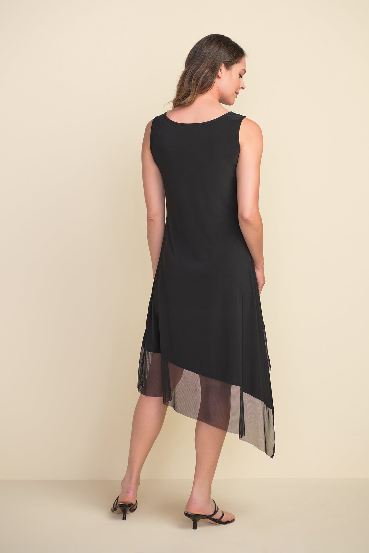 Joseph Ribkoff Mesh Asymmetric Cut Dress