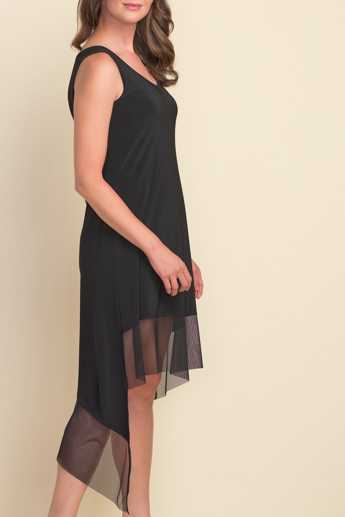 Joseph Ribkoff Mesh Asymmetric Cut Dress