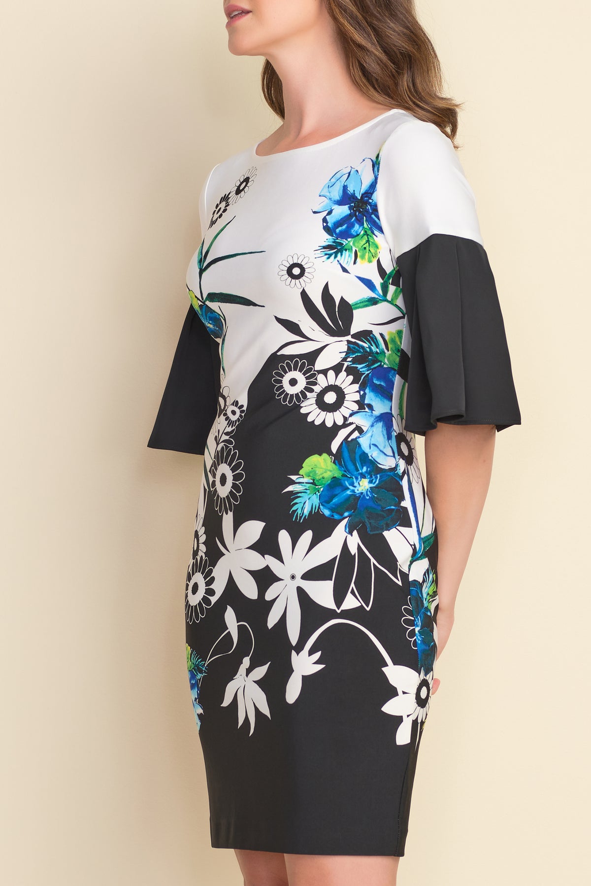 Joseph Ribkoff Flared Sleeve Floral Dress