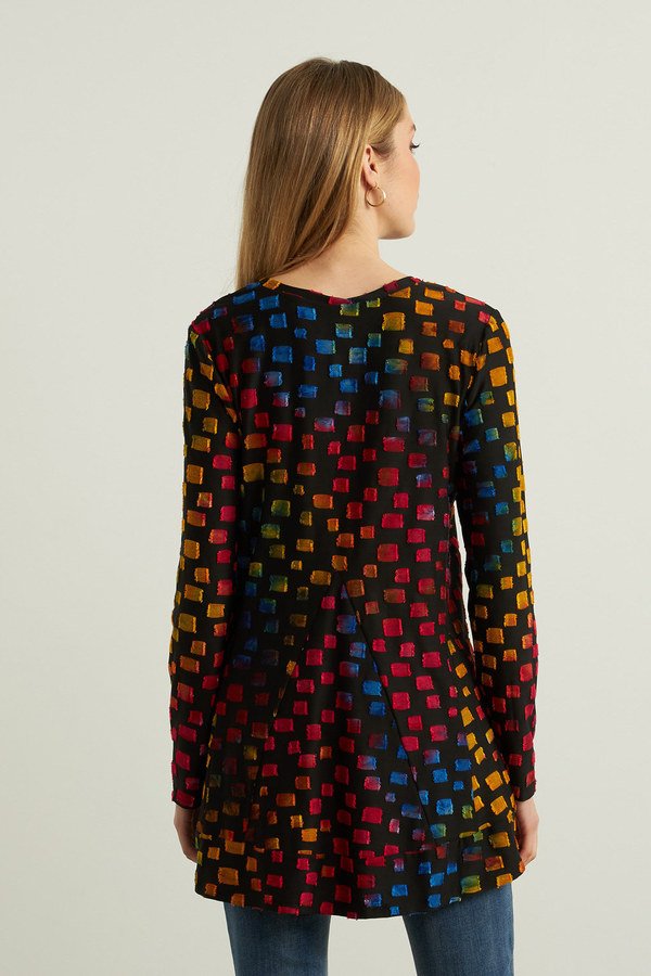 Joseph Ribkoff Geometric Jacquard Print Top