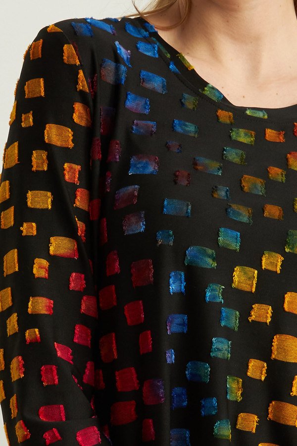 Joseph Ribkoff Geometric Jacquard Print Top