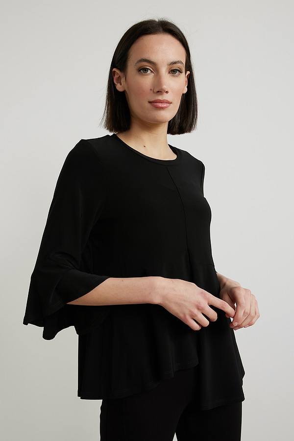 Joseph Ribkoff Pleated Hem &amp; Sleeve Top