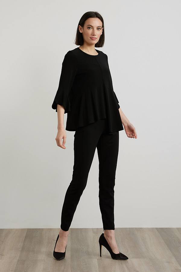 Joseph Ribkoff Pleated Hem &amp; Sleeve Top