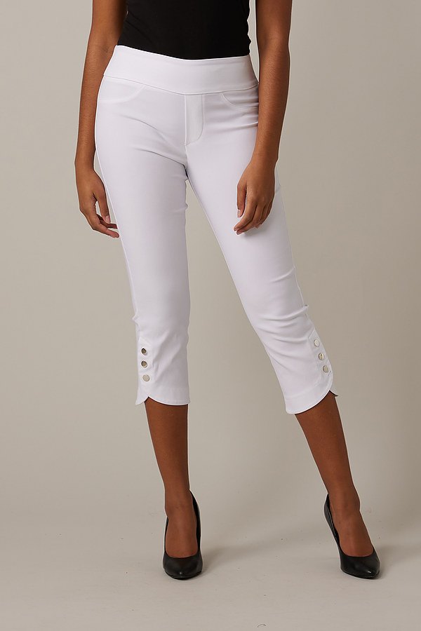 Joseph Ribkoff White Button Details Capris