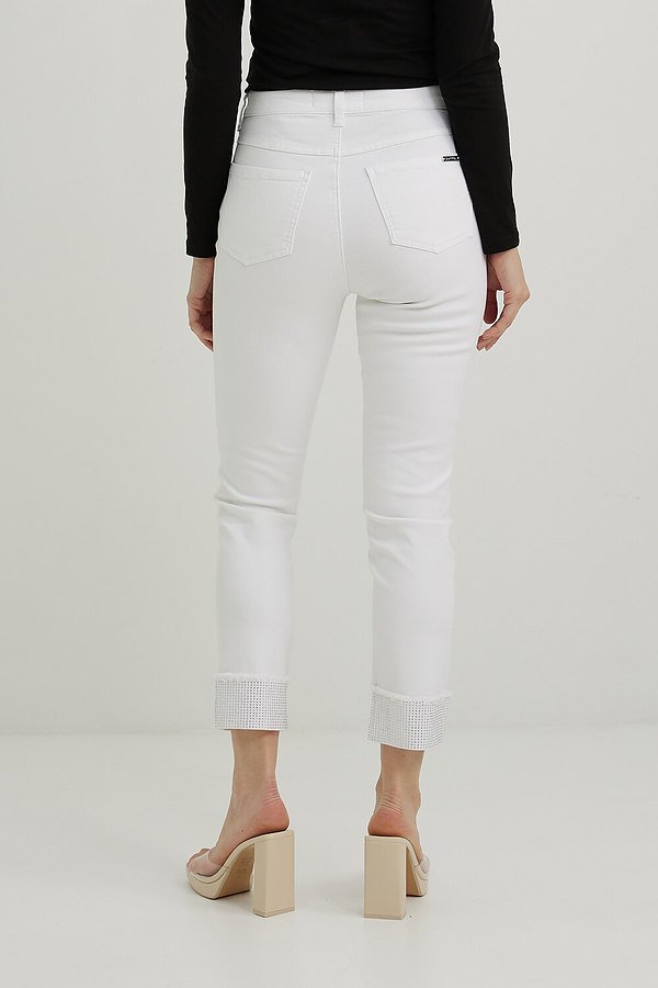 Joseph Ribkoff White Embellished Pants