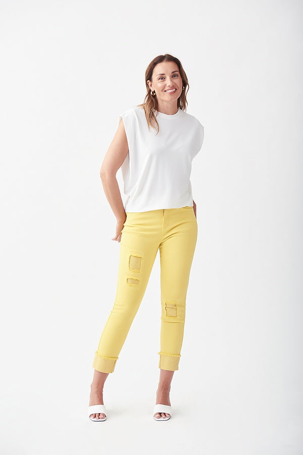 Joseph Ribkoff Yellow Ankle Pants