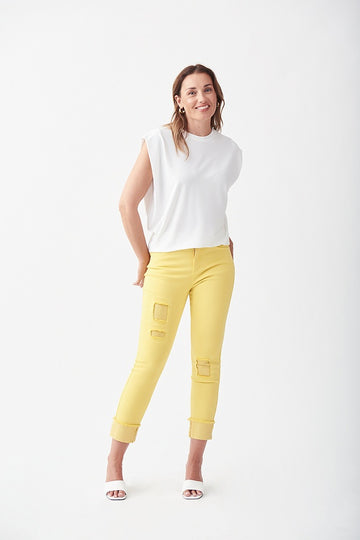 Joseph Ribkoff Yellow Ankle Pants