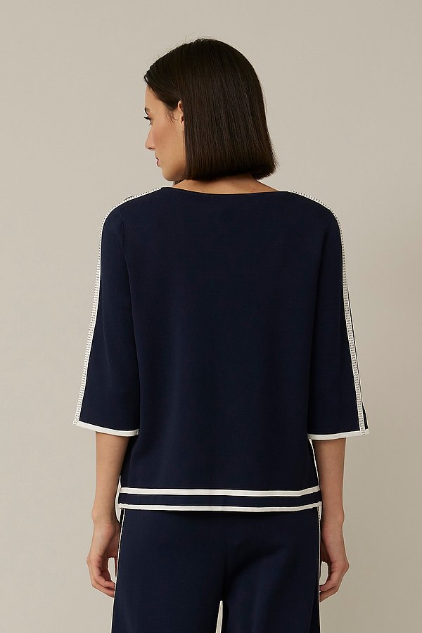 Joseph Ribkoff Rhinestone Rim Top