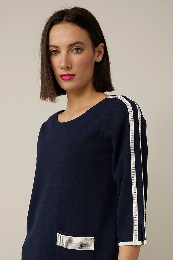 Joseph Ribkoff Rhinestone Rim Top