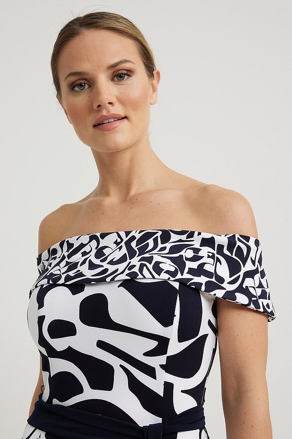 Joseph Ribkoff Off-shoulder Geometric Print Dress Style