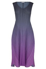 Alquema Blueberry To Lavender Long Estrella Dress &amp; Collare Coat