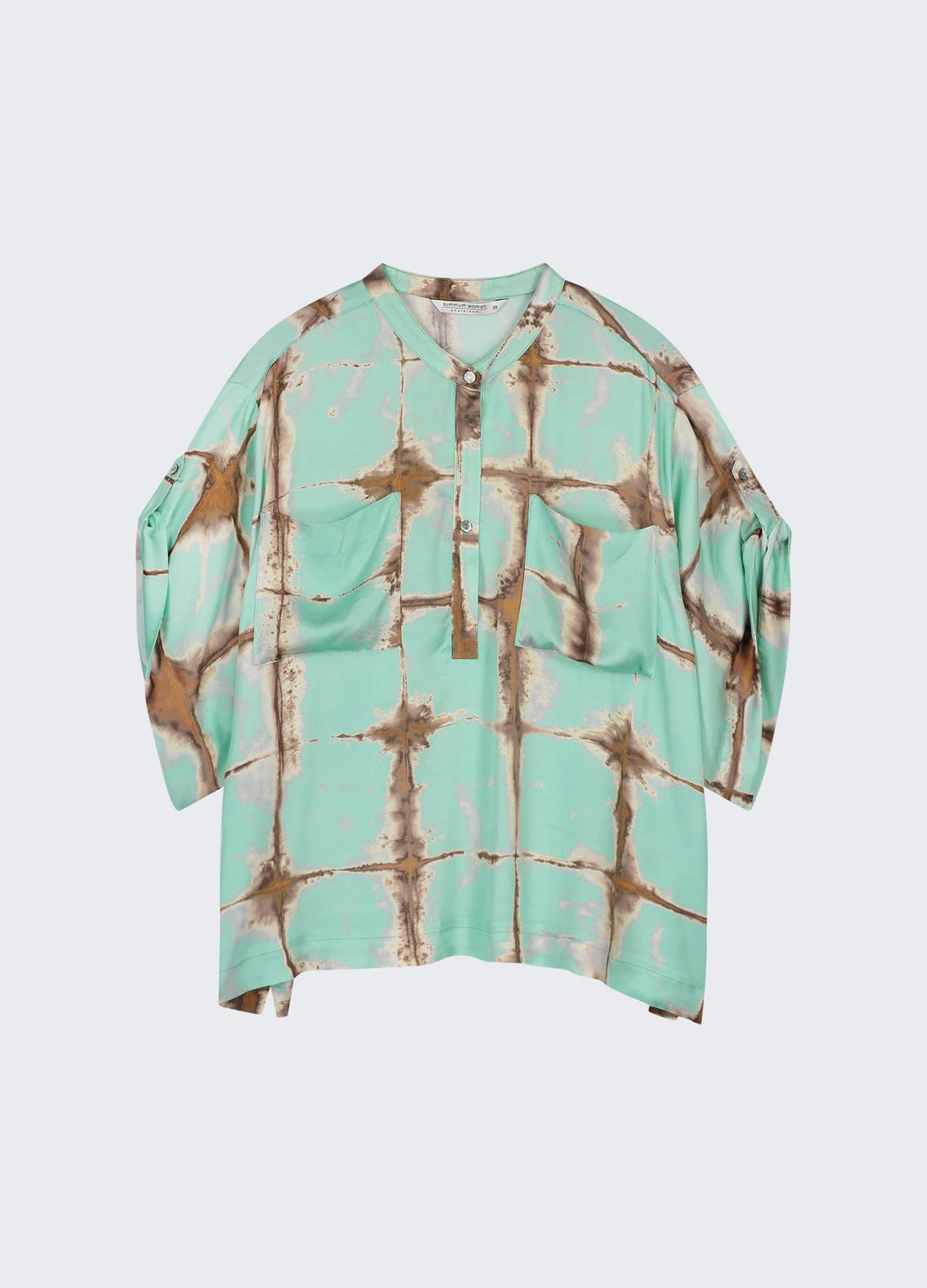 Summum Tie Dye Top With Checked Print