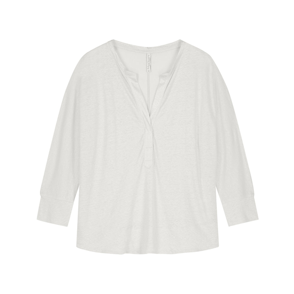 Summum Long Sleeve Linen Jersey Top With 3/4 Sleeves