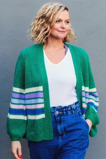 Sugarhill Brighton Green Colour Block/Stripes Yvette