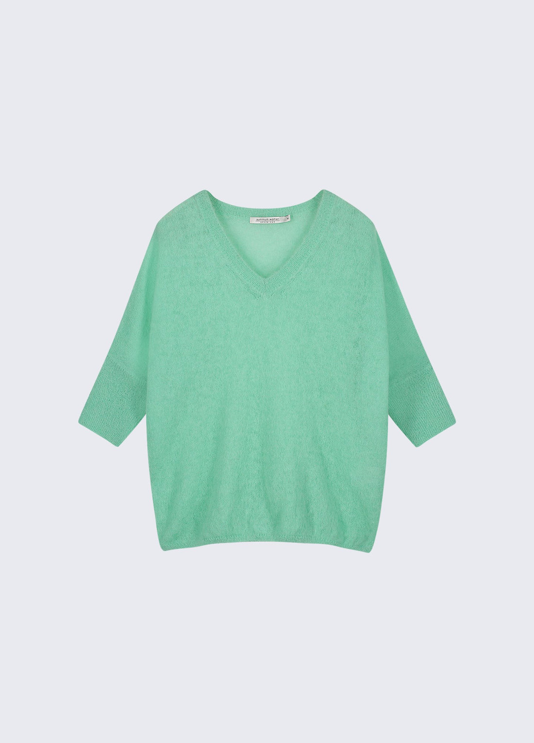 Summum Turquoise Oversized Aplaca Wool Blend Knt