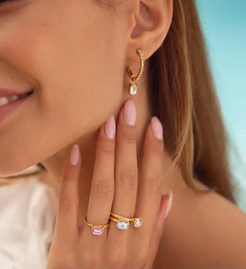 Caroline Svedbom Emila Gold Crystal Earrings