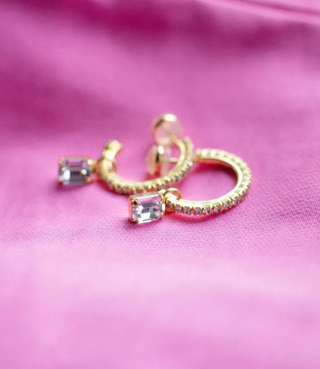 Caroline Svedbom Emila Gold Crystal Earrings