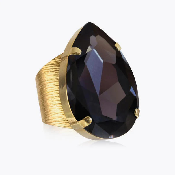 Caroline Svedbom Perfect Drop Gold Ring - Graphite