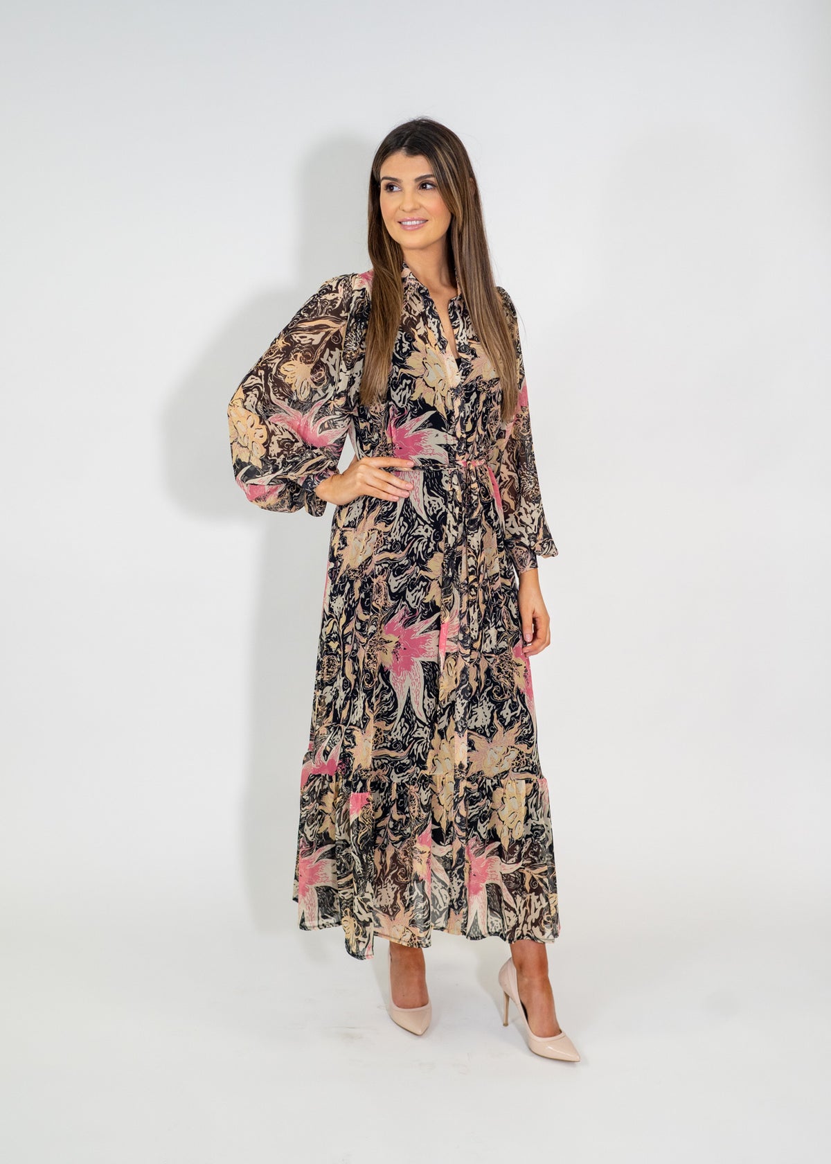 Summum Multi Coloured Dreess With Flowers