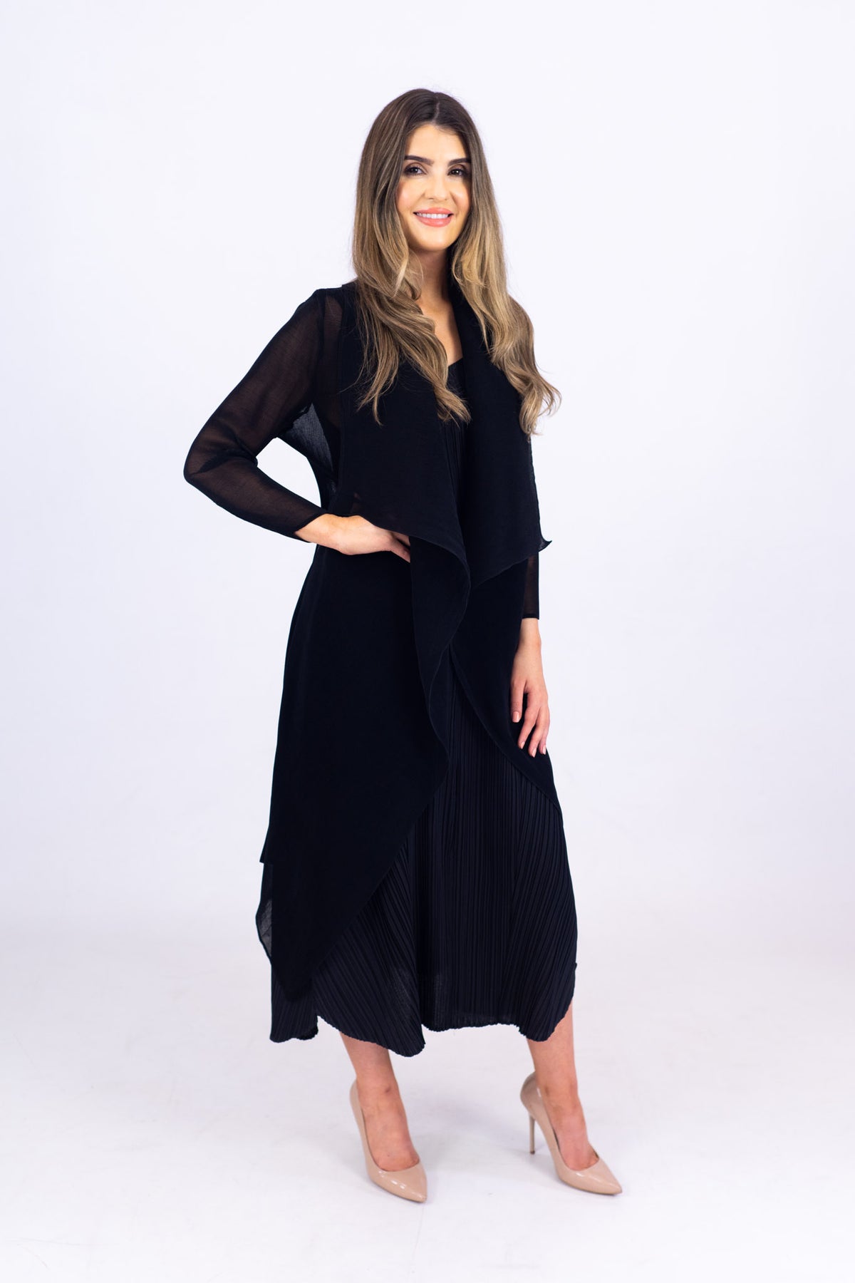 Alquema Black Estrella Dress &amp; Collare Coat