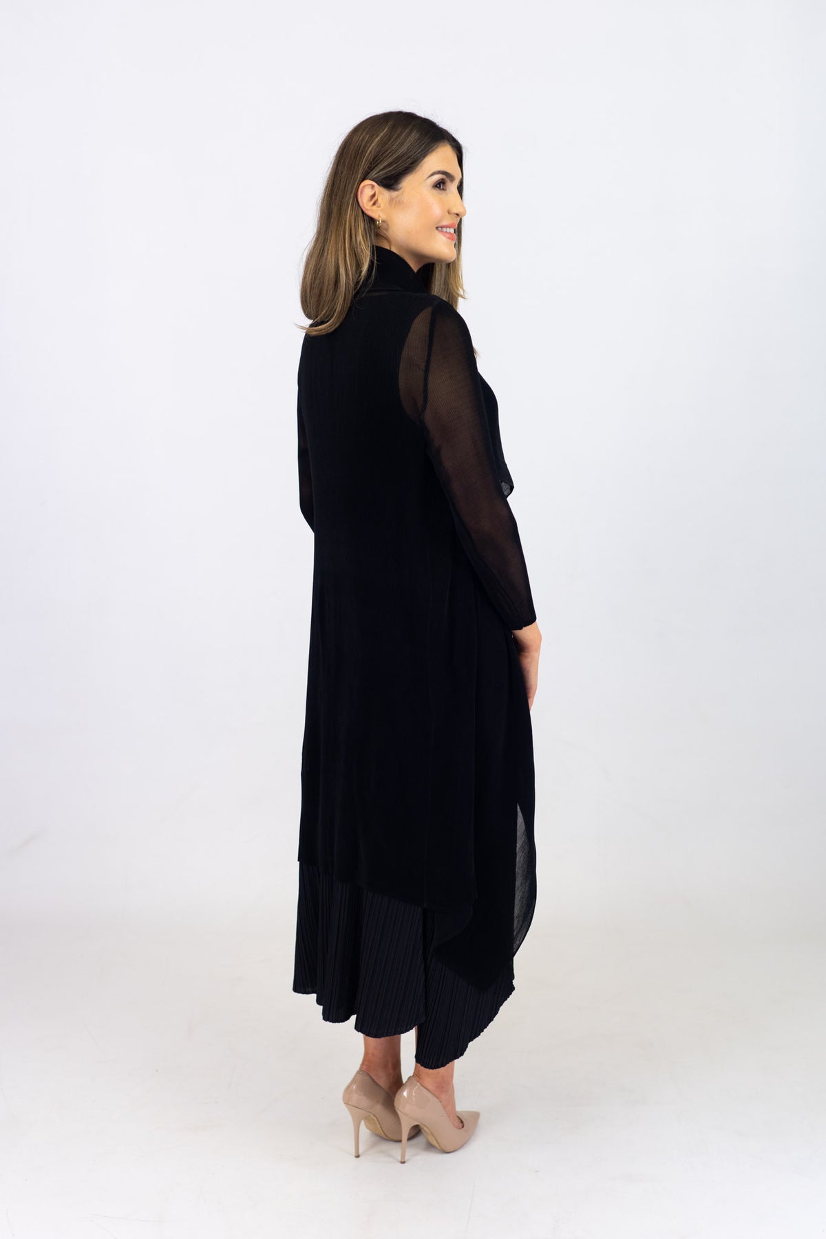 Alquema Black Estrella Dress &amp; Collare Coat