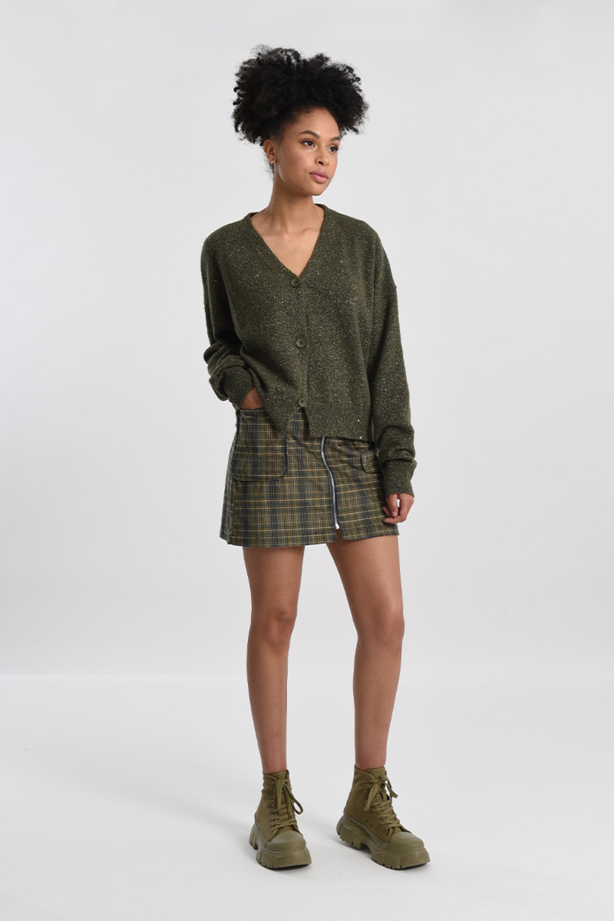 Molly Bracken Khaki Knitted Cardigan