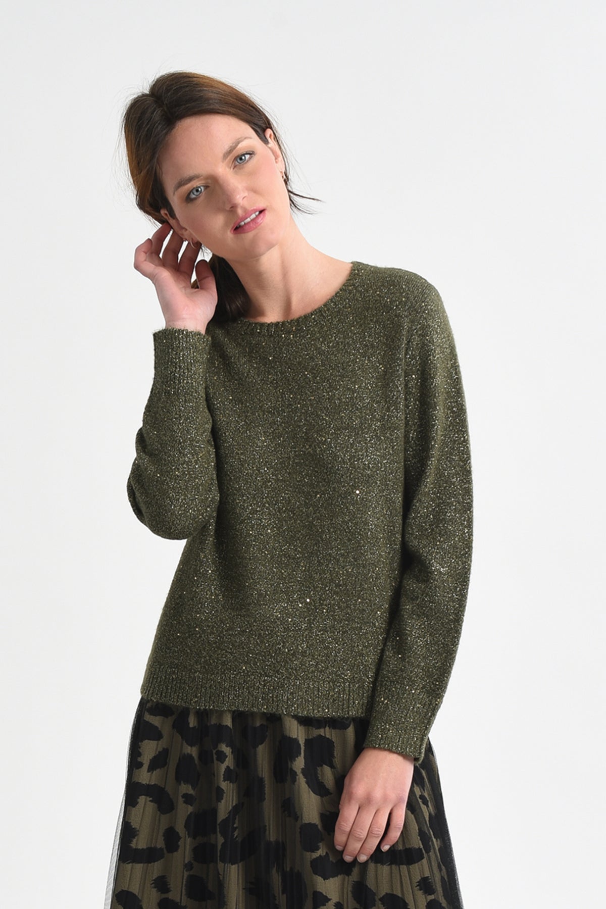 Molly Bracken Khaki Knitted Sweater