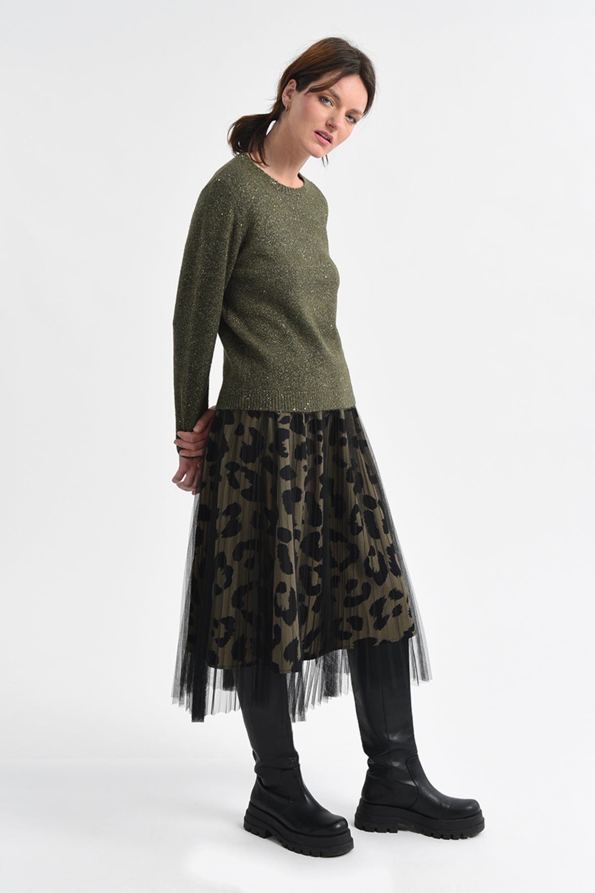 Molly Bracken Khaki Knitted Sweater
