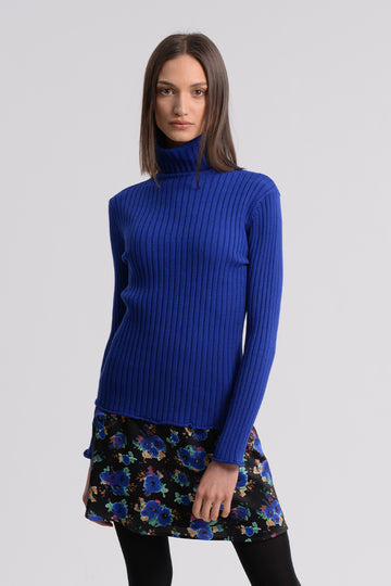 Molly Bracken Electric Blue Turtle Neck Jumper