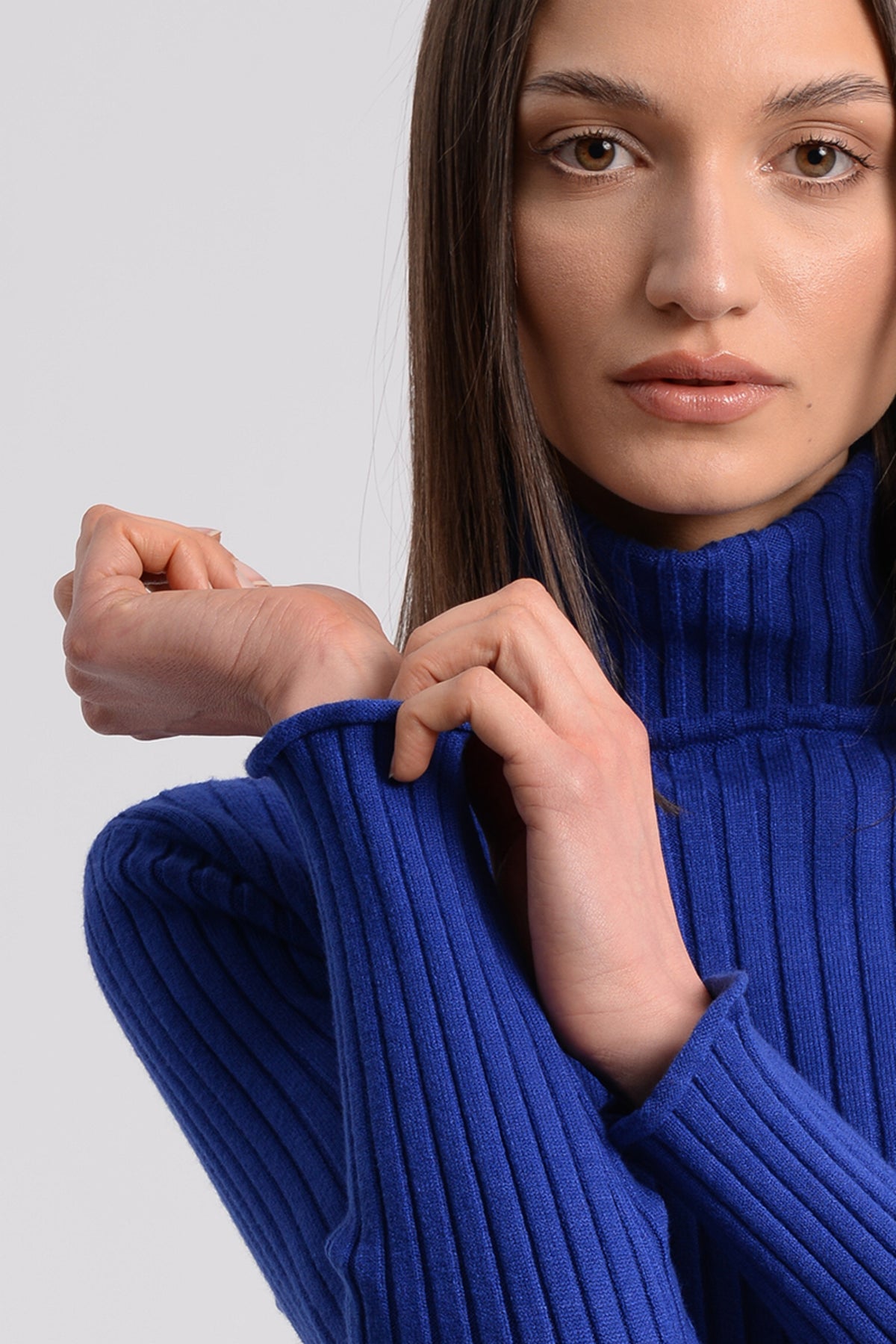 Molly Bracken Electric Blue Turtle Neck Jumper
