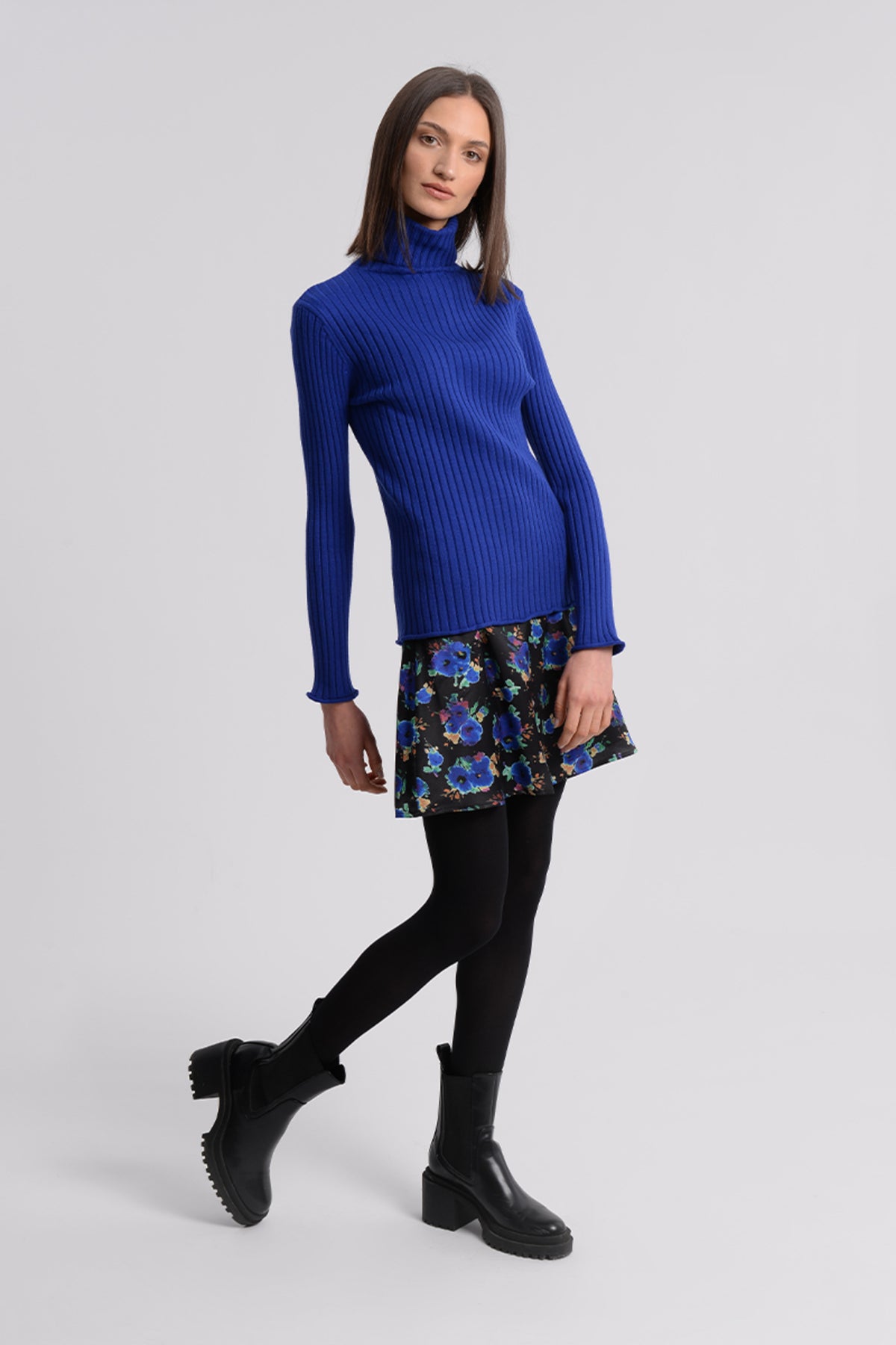 Molly Bracken Electric Blue Turtle Neck Jumper
