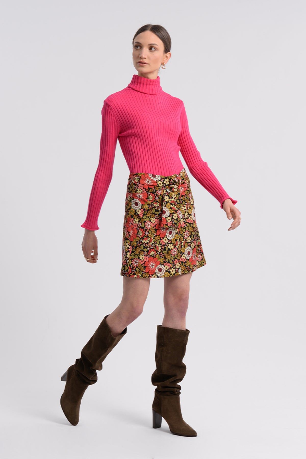 Molly Bracken Hot Pink Turtle Neck Jumper