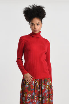 Molly Bracken Red Turtle Neck Jumper