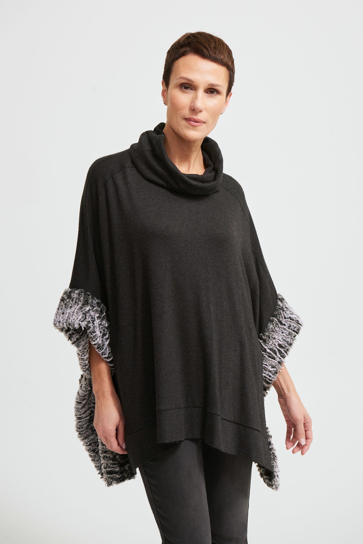 Joseph Ribkoff Faux Fur Trim Cover-Up