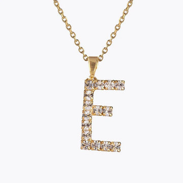 Caroline Svedbom Mini Letter Necklace Crystal E